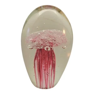 Pink Jelly Fish Art Glass Paperweight - Picture 1 of 8