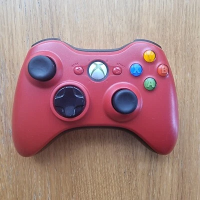 Controller Xbox 360 Joystick Originale Microsoft Xbox Joypad Wireless Pad Rosso - Immagine 1 di 4
