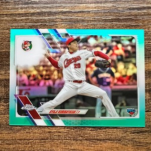 2021 Topps Chrome Ryoji Kuribayashi #8 NPB Aqua Refractor #138/199 Toyo Carp RC