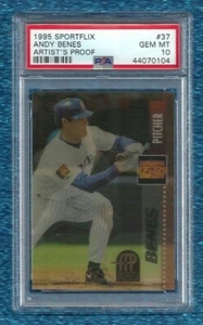 1995 SPORTFLIX ARTIST'S PROOF #37 ANDY BENES PSA 10 GEM MINT POP 1 PADRES  - Imagen 1 de 1