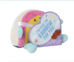 BRAND NEW NWT I'M OVER THE RAINBOW FOR YOU STUFFED TOY WITH GUMMY CANDY HEART 6" - Picture 1 of 6