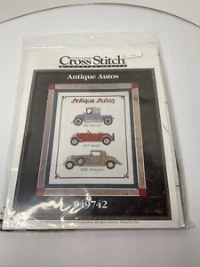 VINTAGE BETTER HOMES &GARDENS 1995 CROSS STITCH KIT 049742 ANTIQUE AUTOS SEALED - Picture 1 of 3