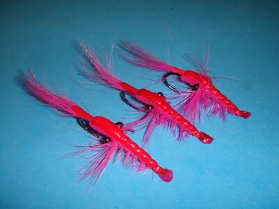 PLANET FLY FISHING FLY FISHING FLIES - Pink SQUAMISH POACHER Steelhead Prawns, size #2** (3 pcs)