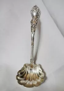Sterling Silver Wallace Meadow Rose Scalloped Shell Bowl Ladle "W" Mono 5 7/8" - Picture 1 of 10