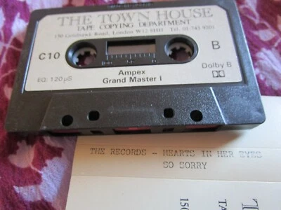 The Records - Hearts In Her Eyes / So Sorry Pre Release Advance Promo Cassette - Image 1 of 3