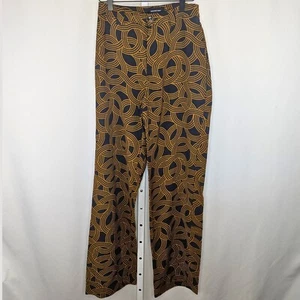 Who What Wear | Women's 6 Black Brown Geometric Pants Boho Retro Festival Work - Picture 1 of 6