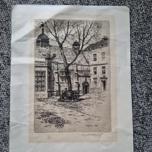 Staple Inn Reginald grün früh 20c signierte Radierung ~ 12,5 Zoll x 16 Zoll - Bild 1 von 7