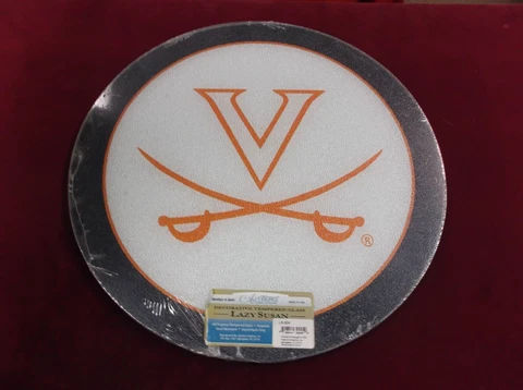 New Tempered Glass University of Virginia Cavaliers Lazy Susan 16" Diameter Cover