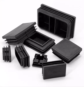 Eckig Kunststoff Schwarz Einsätze Stopfen Spund Tisch Stuhl Bein Endkappen Rohr  - Picture 1 of 6