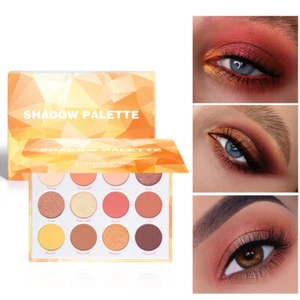 New 12 Color Matte Metallic Glitter Eyeshadow Palette Minerals Eye Shadow Pallet - Picture 1 of 8