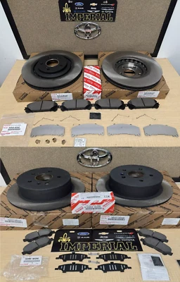 2008-2013 TOYOTA HIGHLANDER OEM FRONT & REAR BRAKE ROTORS, TCMC PADS  & SHIMS - Image 1 of 4