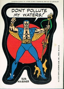 MARVEL COMIC BOOK HEROES 1974 STICKER CARD SUB-MARINER 1 - Picture 1 of 1