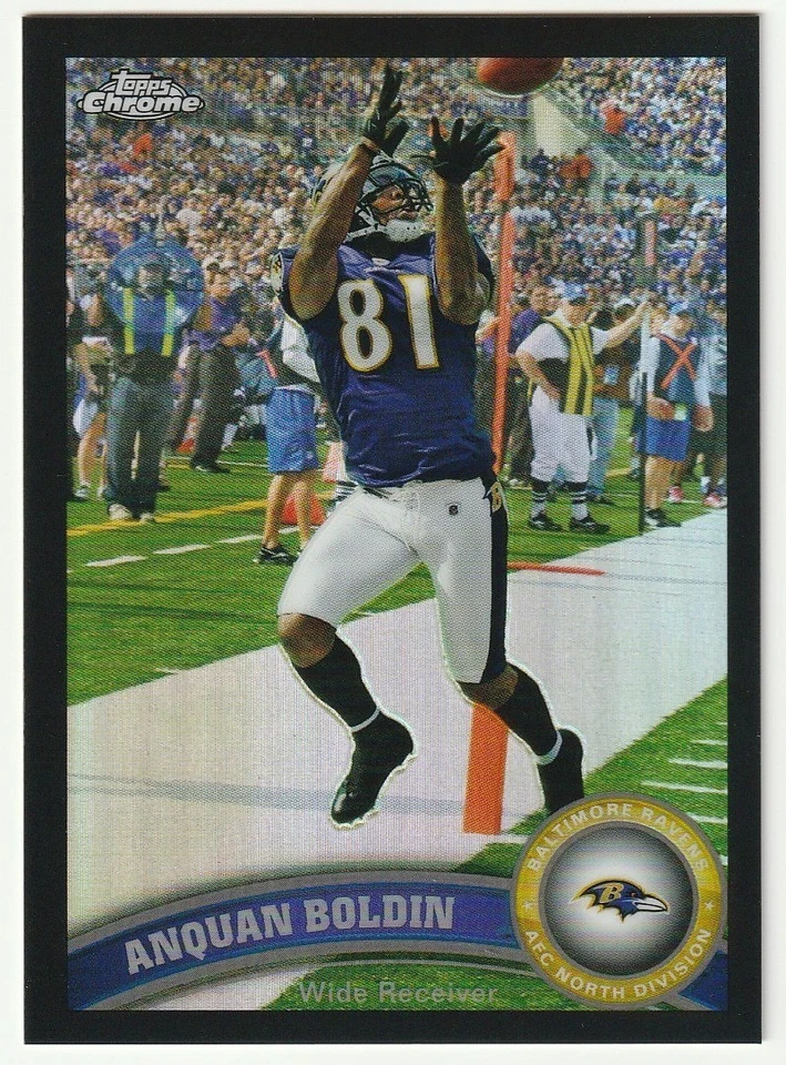 ANQUAN BOLDIN 2011 TOPPS CHROME #119- BLACK REFRACTOR #090/299- BALTIMORE RAVENS - Image 1 of 2