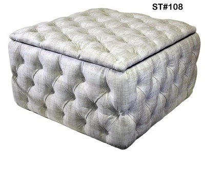 Hand Made Bespoke Footstool/Coffee Chesterfield Upholstery Ottoman - Image 1 of 2