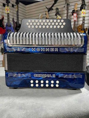 Hohner Corona II 3500 GCF Button Accordion - Dark Blue - Image 1 of 4