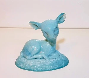 Boyd Art Glass Bingo The Deer In Skytop Light Blue - Picture 1 of 3