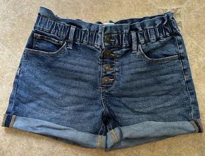 SO GIRLS ROLLED CUFF SHORTS SIZE 14 ELASTIC WAIST SNAP FRONT - Picture 1 of 6