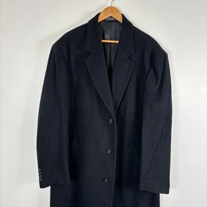 Christian Aujard Cashmere Blend Overcoat Mens Size 48 Black Italy Quiet Luxury - Picture 1 of 9