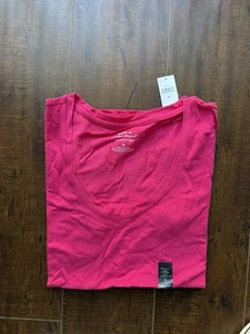 Banana Republic Damen Tee U-Ausschnitt Kurzarm T-Shirt Einfarbig Dunkelrosa M - Bild 1 von 1