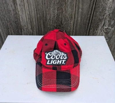 Boné estilo beisebol xadrez flanela vermelho claro Coors Strapback tamanho único - Imagem 1 de 4