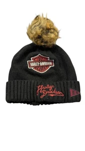 Sombrero de pompón Harley-Davidson a toda velocidad para mujer. Negro. - Imagen 1 de 8