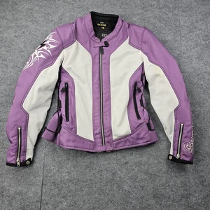 Scorpion EXO Motorcycle Jacket Womens Large Purple Armored Removable Liner Biker - Picture 1 of 10