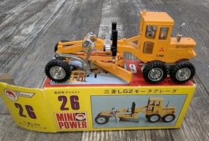 Shinsei Mitsubishi LG2 Motor Grader #PF3G0I w/Original Box Vintage Diecast GC - Picture 1 of 23