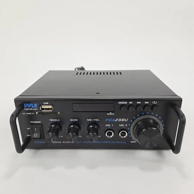 Pyle 200W Stereo Power Amplifier with Bluetooth Dual Audio Receiver - PDA29BU - Image 1 of 4