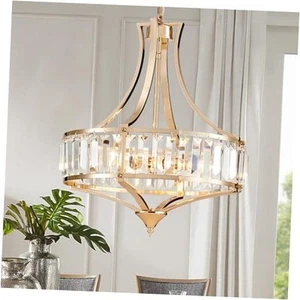Chandeliers for Dining Room Modern Farmhouse Chandelier, 4-Light Crystal - Picture 1 of 7