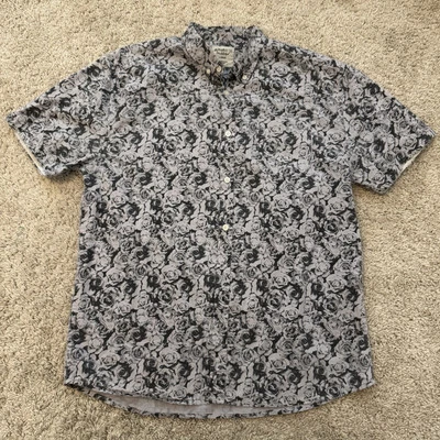 Camisa Alpha Beta Abotonada Para Hombre Grande Negra Blanca Hawaiana Manga Corta Informal Foto 1 de 4