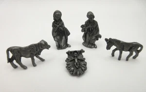 5pz Vintage Casa delle Bambole Natale Presepe Metallo Miniatura Gesù Decorazione Giocattolo 1:12 - Foto 1 di 9
