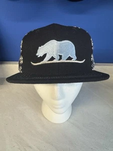 Grassroots California Bear Psychedelic Snowflake SnapBack Hat NEW RARE Sample - Picture 1 of 5