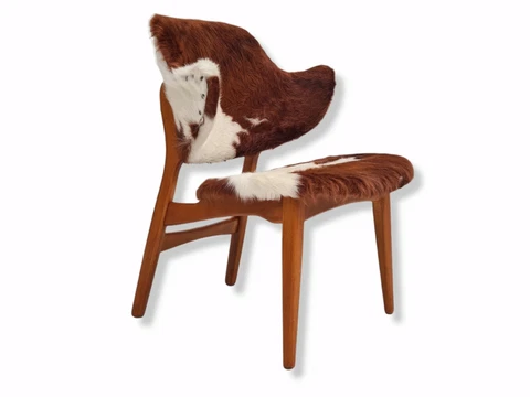Danish lounge chair by Ib Kofod Larsen, 70s, renovated, cowhide Cover