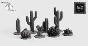 Piante di Cactus e Deserto - 28mm 32mm Impero delle Sabbie Brucianti Wargaming Terreno - Foto 1 di 5