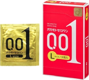 OKAMOTO ZERO ONE 001 Ultra thin Condom Large 3pc x 1 / 5 / 10 boxes from Japan - Picture 1 of 9