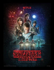 Stranger Things - Staffel 1 Kunstwerk - Offiziell 30 x 40 cm gerahmter Druck Wandkunst  - Bild 1 von 1