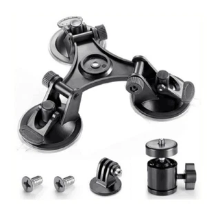 Car Holder Triple Vacuum Suction Cup Mount for Camera Stabilizer6521 - Foto 1 di 7