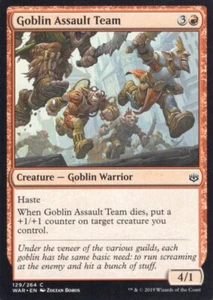 4X GOBLIN ASSAULT TEAM 129/264 WAR OF THE SPARK MTG MAGIC NM X4 - Bild 1 von 1
