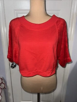 Vintage 1970’s Top Crop Short Belly Women’s Red Terry Cloth Summer Beach - Image 1 of 4