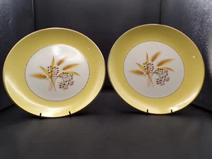 2 USA Vintage Century Semi-Vitreous Autumn Gold Pattern Dinner Plate 10-1/4" F25 - Picture 1 of 11