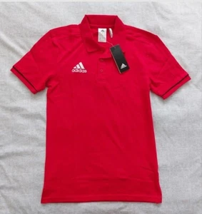 Adidas Polo Shirt Mens Small Red Climalite Breathable Slim Fit 3 Stripes Golf - Picture 1 of 16
