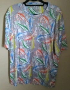 Reel Legends Reel-Tec Performance Clothing GRAY Marlin Multicolor Men's Large - Picture 1 of 3