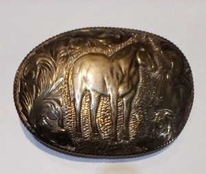 Hebilla de cinturón vintage de San Carlos de oro de 22 k sobre plata de ley - Imagen 1 de 4