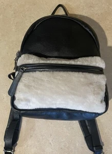 LA CANADIENNE Genuine Leather Shearling Made In Italy Backpack Bag Rare - Picture 1 of 4