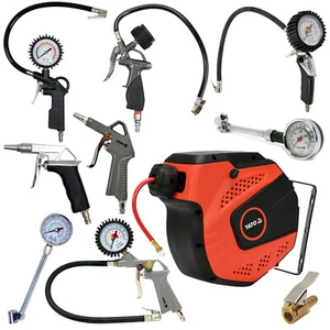 Druckluft Reifenfüller Druckluftpistole Reifenprüfer Ventil Adapter Aufroller - Bild 1 von 14