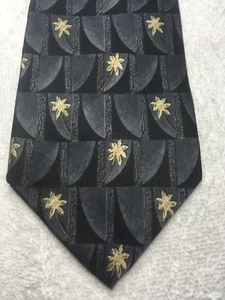 GEOFFREY BEENE MENS TIE BLACK GRAY GOLD 3.75 X 59 - Picture 1 of 4