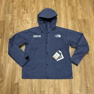 SOLD OUT North Face GORE-TEX Black Denim Mountain Jacket Size L Men's BRAND NEW - Picture 1 of 9