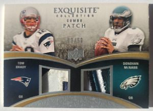 2009 Upper Deck Exquisite Tom Brady McNabb GAME USED Letter Logo Patch #3/50!!