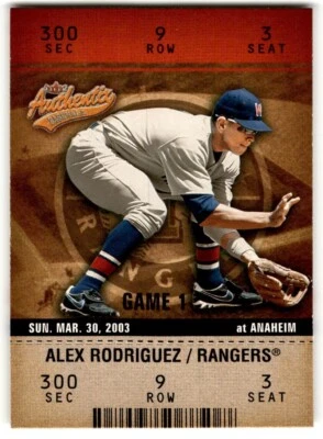 2003 Fleer Authentix Alex Rodriguez #73 Texas Rangers - Image 1 of 2