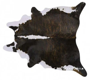 Brindle White Belly and Backbone Brazilian Cowhide Rug: LARGE - Picture 1 of 6